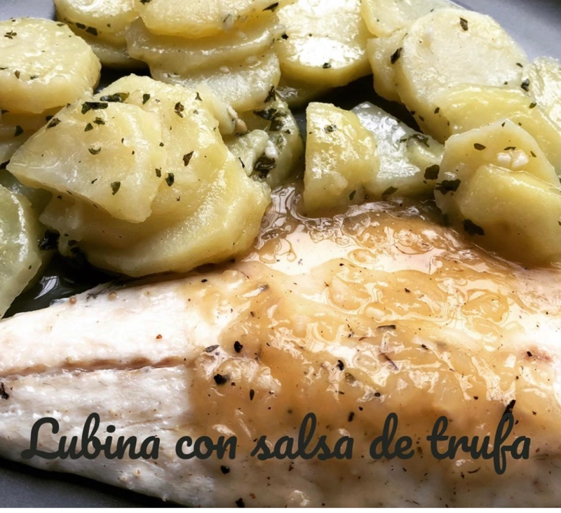 LUBINA CON SALSA DE TRUFA CON VAROMA EN THERMOMIX®