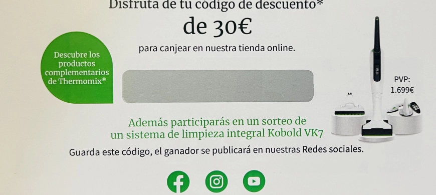 30€ DE DESCUENTO EN TIENDA ONLINE THERMOMIX Y KOBOLD