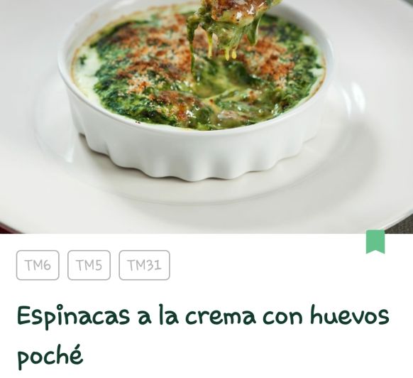 ESPINACAS A LA CREMA CON HUEVOS POCHE CON Thermomix® . MÓSTOLES