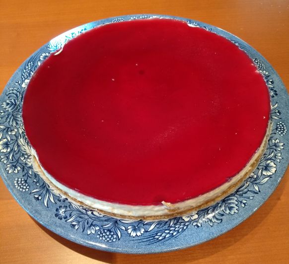 Tarta de queso al limón con cobertura de mermelada